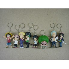 One piece anime figures key chains(8pcs a set)