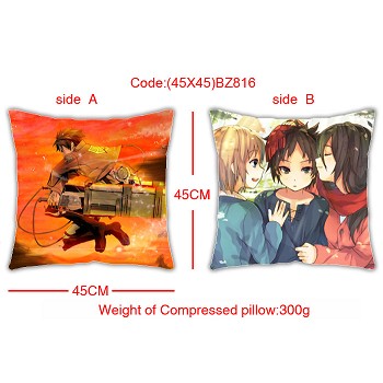 Attack on Titan double side pillow(45X45)BZ816