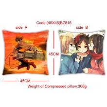 Attack on Titan double side pillow(45X45)BZ816