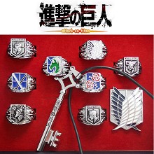 Attack on Titan rings+necklace+pin set
