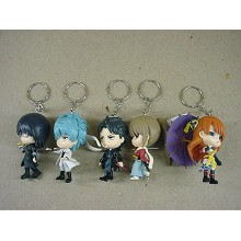 Gintama figures key chains set(5pcs a set)