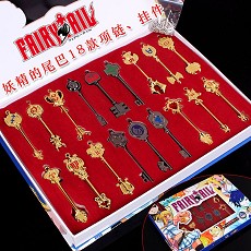 Fairy Tail cos key chains set(18pcs a set)