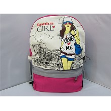 Fashion girl pu backpack bag