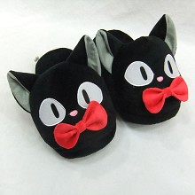 12inches black cat plush slipper shoes a pair