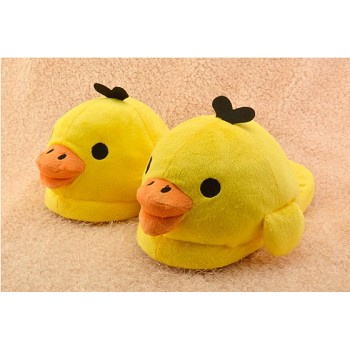 The yellow duck plush slippers a pair