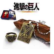Attack on Titan necklace+ring set