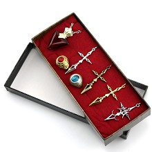Fate Stay Night anime rings+necklaces a set