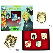 Attack on Titan anime brooch pins set(4pcs a set)