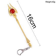 League of Legends cos mini weapon key chain