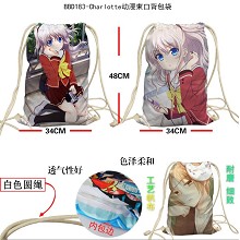 Charlotte anime drawstring backpack bag