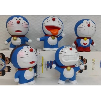 DoraCat Doraemon anime figures set(5pcs a set)