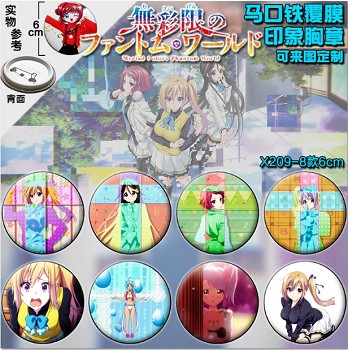Musaigen no Phantom World anime brooch pins(8pcs a set)6CM