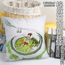 Spirited Away anime two-sided cotton fabric pillow