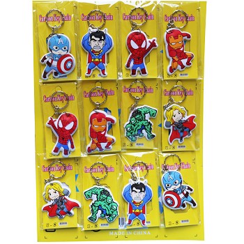 The Avengers anime foamed plastic key chains set(12pcs a set)
