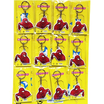 Spider Man anime foamed plastic key chains set(12pcs a set)