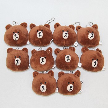2.4inches LINE bear plush dolls set(10pcs a set)