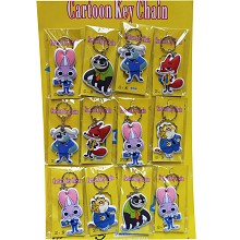 Zootopia anime foamed plastic key chains set(12pcs a set)
