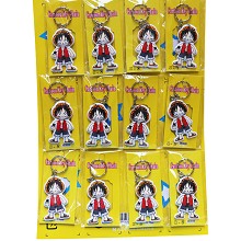 One Piece Luffy anime foamed plastic key chains set(12pcs a set)