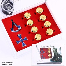 Assassin's Creed anime necklace+keychain+rings set...