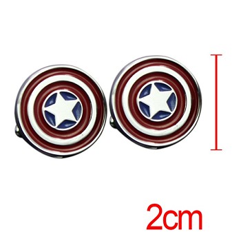 Captain America cufflink cuff sleeve button set(2pcs a set)