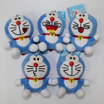 4inches Doraemon anime plush dolls set(5pcs a set)