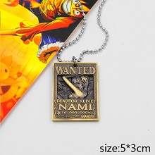 One Piece Nami wanted anime necklace