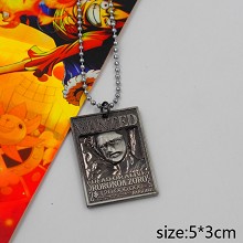 One Piece Zoro wanted anime necklace