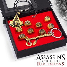 Assassin's Creed key chain+necklace+rings set(10pcs a set)
