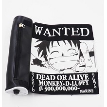 One Piece Luffy wanted anime pen bag