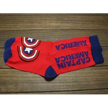 Captain America cap cotton long socks a pair