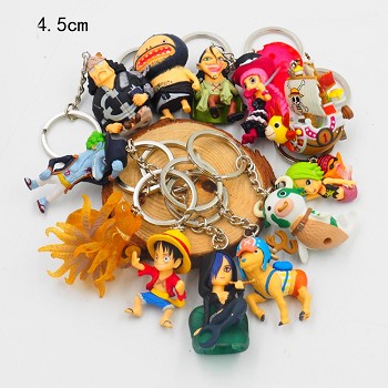 One Piece anime figure dolls key chains set(12pcs a set)
