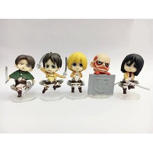 Attack on Titan anime figures set(5pcs a set) no box