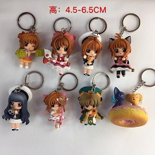 Card Captor Sakura anime figure key chains set(8pcs a set)