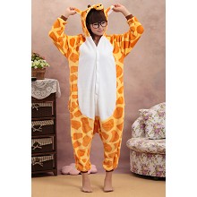 Cartoon animal giraffe flano pajamas dress hoodie
