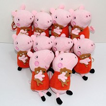 4inches Peppa Pig plush dolls set(10pcs a set)