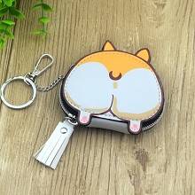 Shiba anime key chain bag