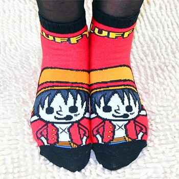 One Piece Luffy cotton short socks a pair
