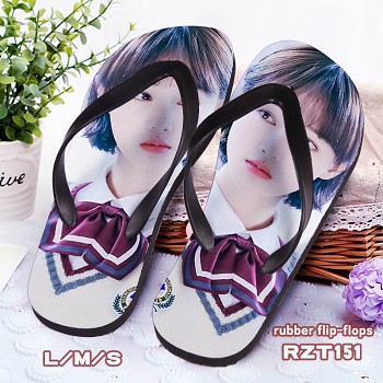 Star Zheng Shuang rubber flip flops slippers a pair