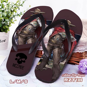 Overwatch Mccree rubber flip-flops shoes slippers a pair