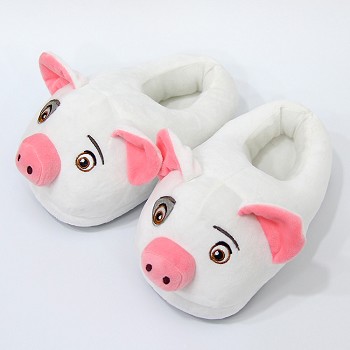 Moana pig plush shoes slippers a pair(for children)