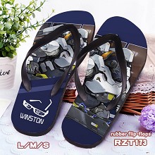 Overwatch Winston rubber flip-flops shoes slippers a pair