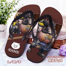 Overwatch Roadhog rubber flip-flops shoes slippers a pair