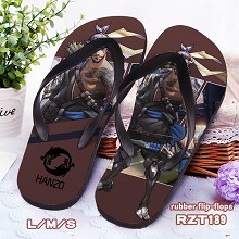 Overwatch Hanzo rubber flip-flops shoes slippers a...