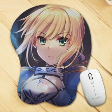 Fate saber 3D anime silicone mouse pad