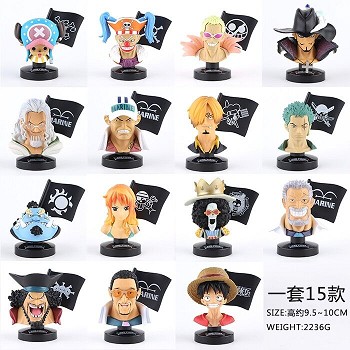 One Piece head anime figures set(15pcs a set)