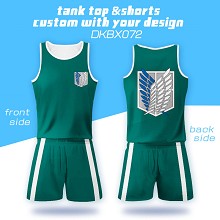 Attack on Titan anime vest+short pants a set