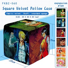 One Piece anime square velvet pillow