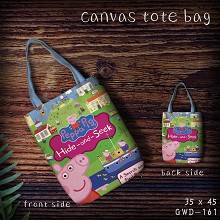 Peppa Pig anime canvas tote bag shopping bag