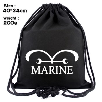 One Piece MARINE anime drawstring backpack bag