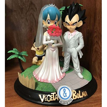 Dragon Ball Vegeta and Bulma wedding anime figures a set